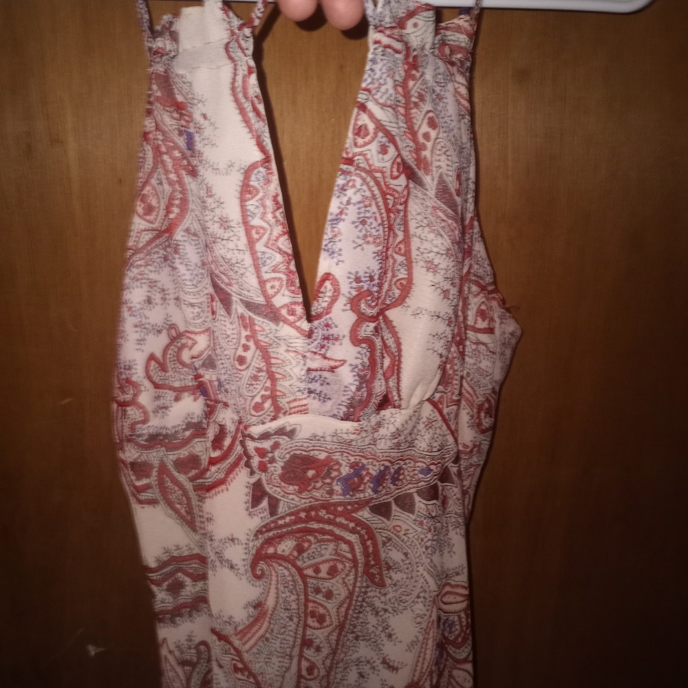 In summer Paisley dress with adjustable drawstring around neck